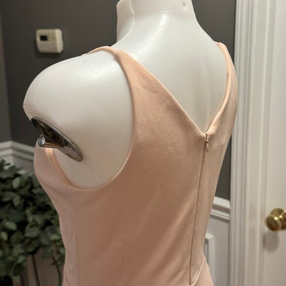 BHLDN Jones Blush Pink Long Crepe Maxi Dress with Train Size 6  Gown BNWT - Picture 11 of 15